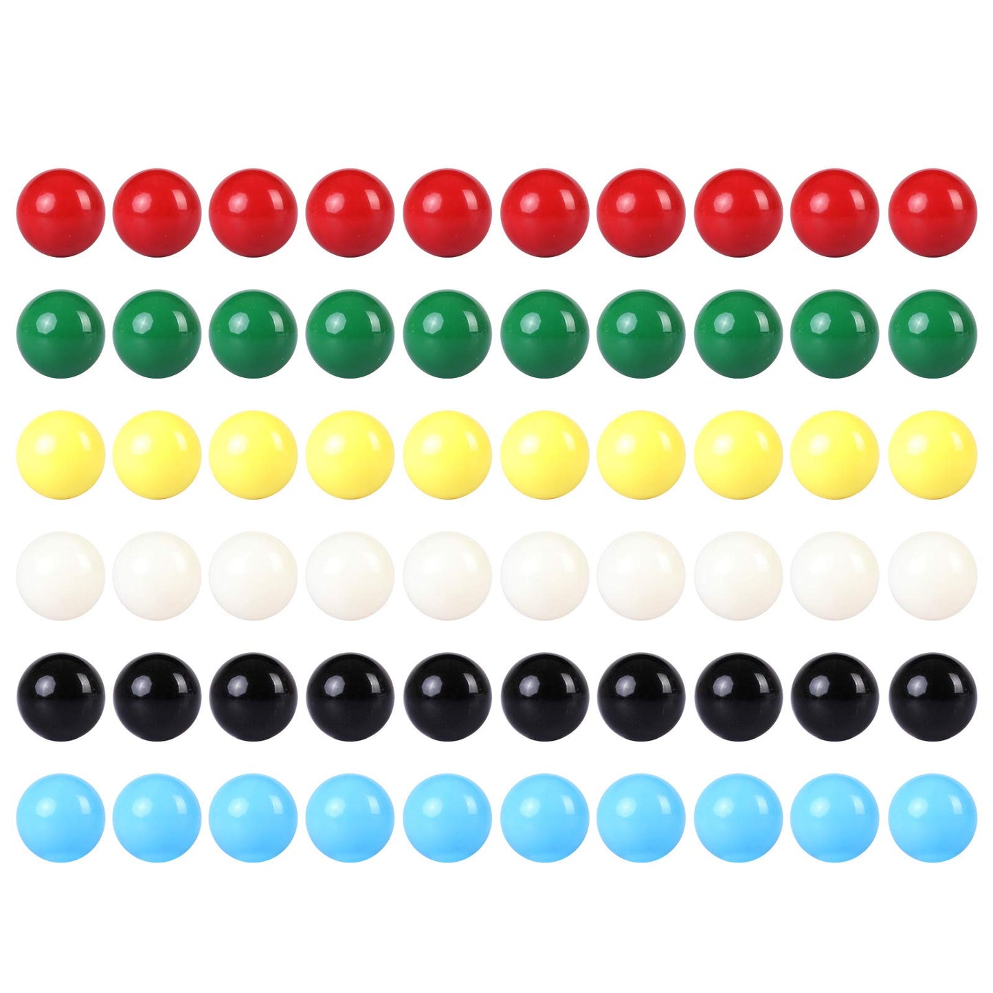 Laviesto Game Replacement Marbles Balls,60pcs 9/16inch Acrylic Balls for Chinese Checkers,Aggravation Game,Marble Run,Marble Games(6 Colors)