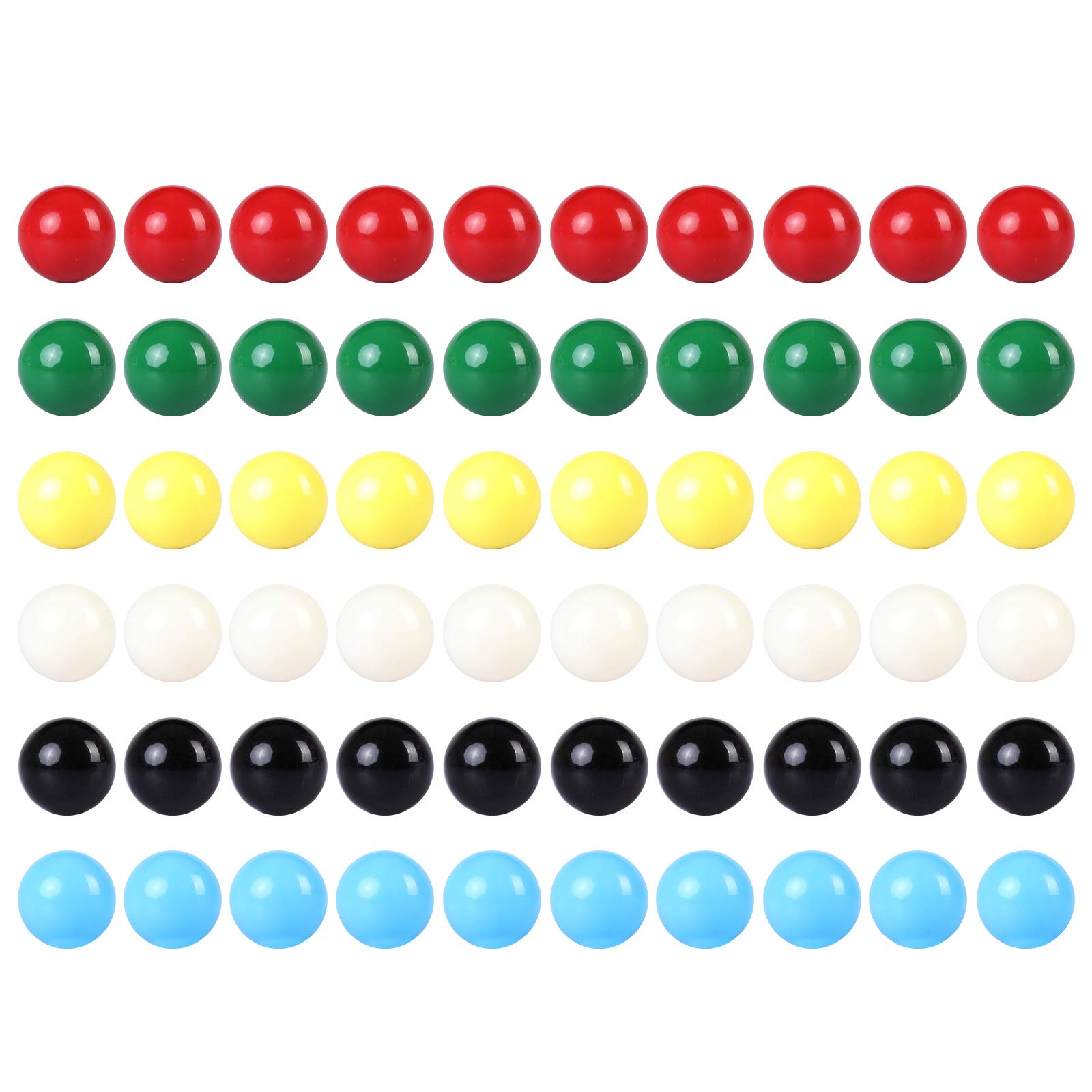 Laviesto Game Replacement Marbles Balls,60pcs 9/16inch Acrylic Balls for Chinese Checkers,Aggravation Game,Marble Run,Marble Games(6 Colors)