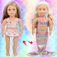 11 Pieces 18 Inch American Doll Bathing Suit Swimsuit with Accessories, Fashion 18 inch Doll Summer Outfits Including Mermaid Outfits,Swimming