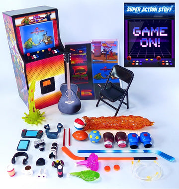 Super Action Stuff Game ON Arcade 1/12 Scale Six Inch Action Figure Accessories Set with LED Light (Cats with Knives 2 w/Light)
