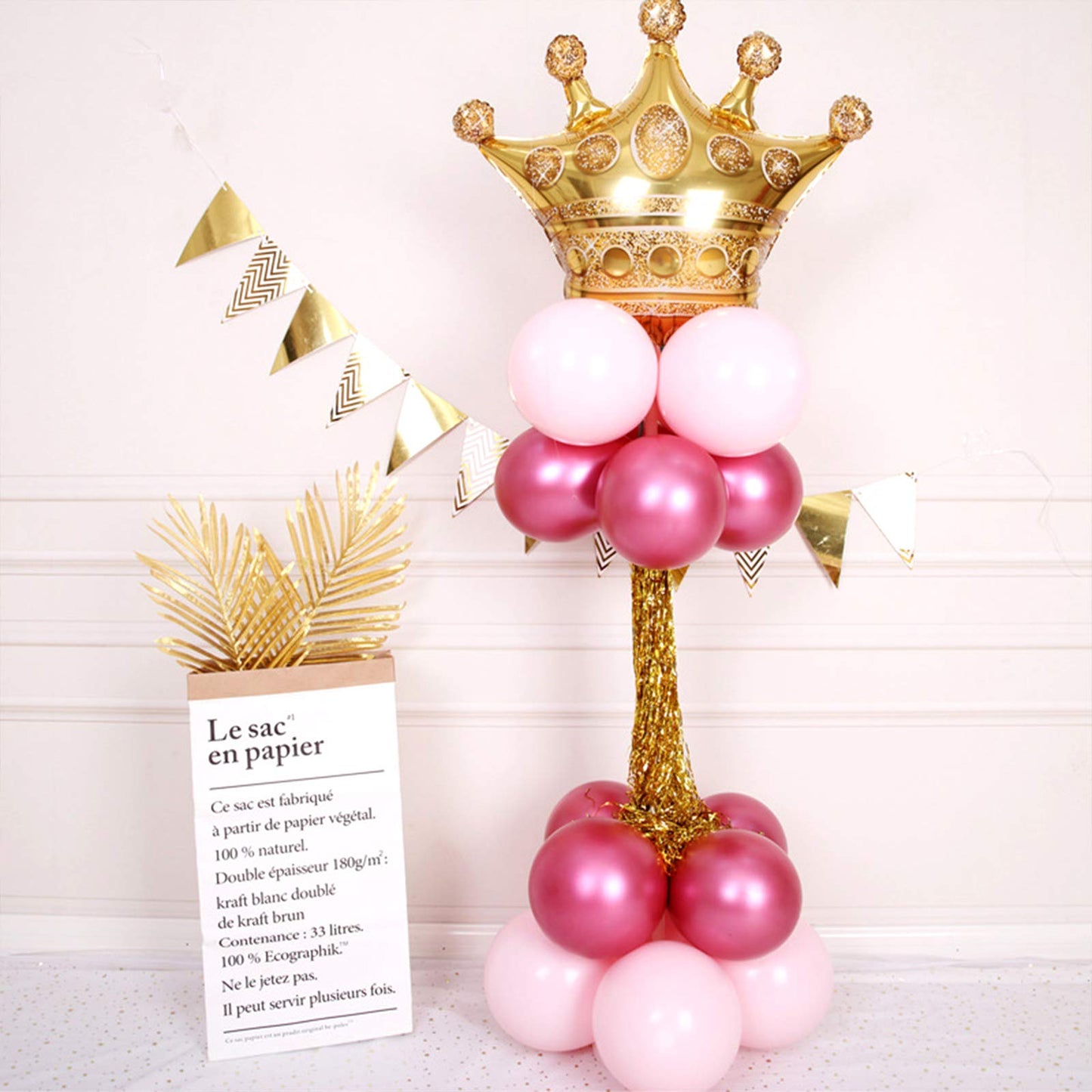 MYUBWTF 6 Pieces 40 inch Large Gold Crown Balloons, Giant Foil Cap Balloon, Aluminum Foil Helium Balloons for Birthday Wedding Party Decorations