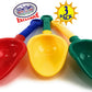 Matty's Toy Stop 10.5" Kids Multi-Color Sand Scoop Plastic Shovels for Sand & Beach (Red/Blue, Yellow/Green & Green/Yellow) Complete Gift Set Bundle