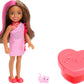 Barbie Party Unboxed Chelsea Doll Set, Glam Party Series with 6 Surprises Including Pet & Color Change (Styles May Vary)