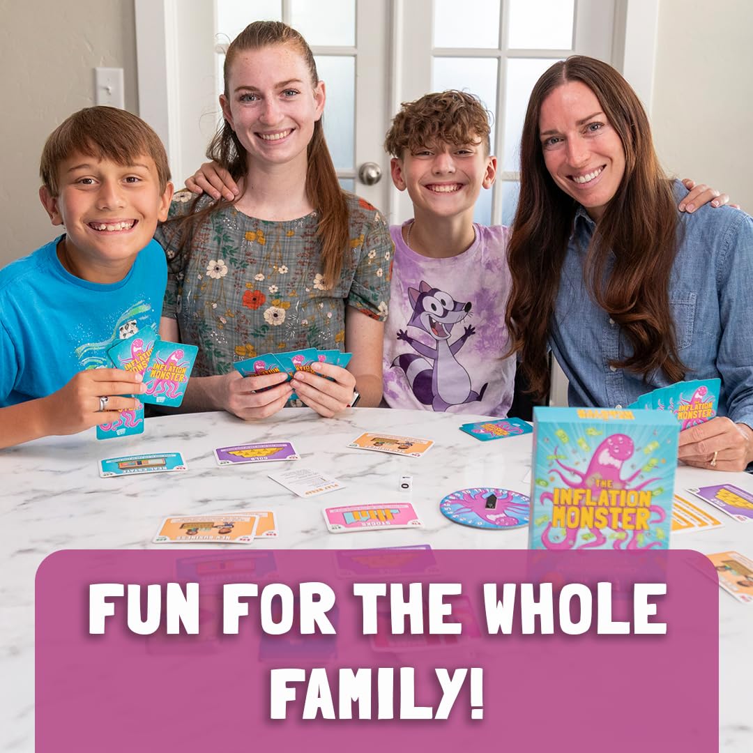 ANGEL STUDIOS Inflation Monster Card Game | Educational Card Game for Kids Ages 8+ | Family Board-Game | Learn Money, Math, Investing, & Inflation |