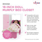 Emily Rose 18" Doll Furniture Murphy Bed & Closet Set w/Hangers & Storage