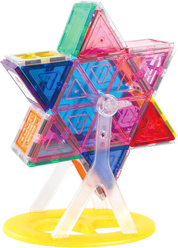 PicassoTiles Magnet Tile Building Blocks Ferris Wheel Amusement Rotating Accessory Kit Compatible with Full Sized Magnetic Tiles Construction Toy Set