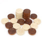 QuadPro Wooden Checkers Pieces Only, 24 Wood Checkers Pieces with Storage Bag, Premium Wood Pieces for Backgammon, Ideal for Replacement or Spare