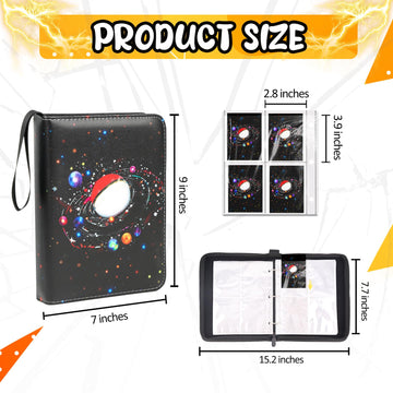 400 Pocket Trading Card Binder with 50 Removable Sleeves, Portable Zippered Card Holder, Collection Album Book Case Storage for MTG, TCG, Sports, Game