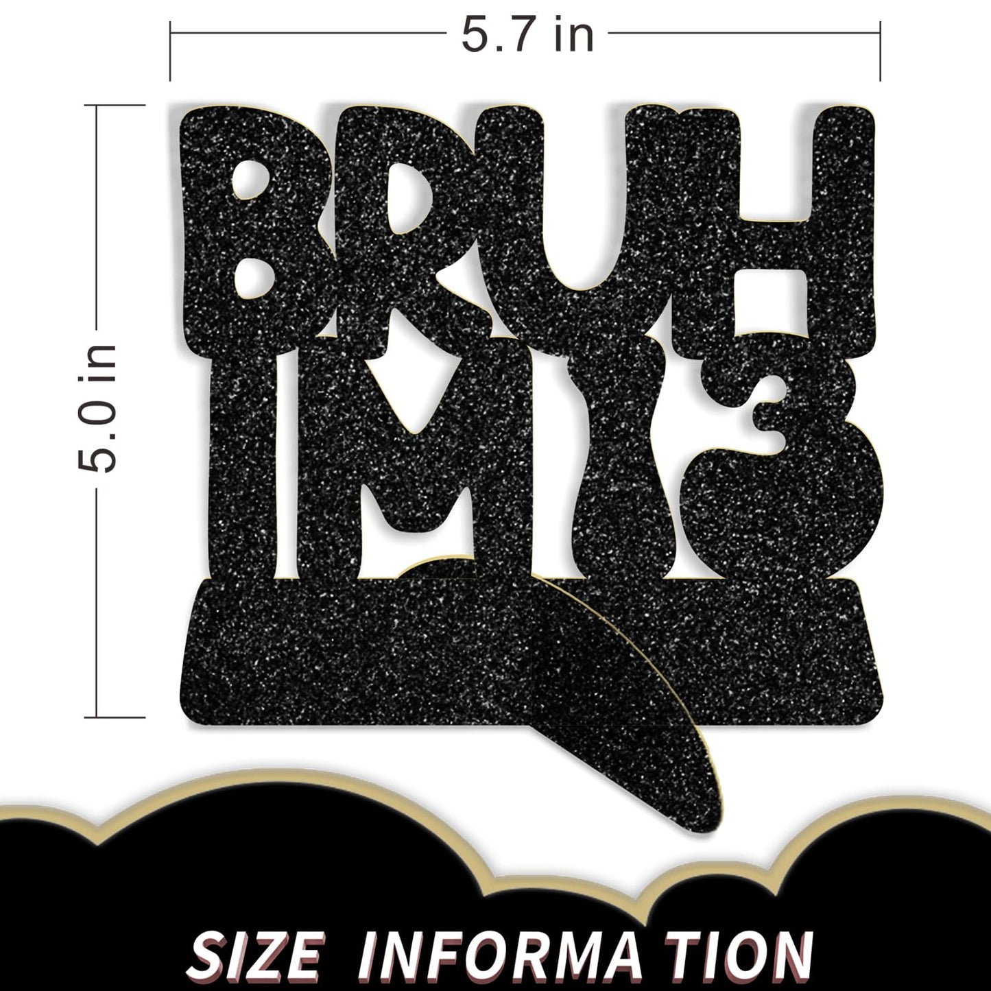 13th Birthday Decorations for Boys - 3 Pack 'Bruh I'm 13' Centerpiece Set, Teen Party Supplies with Table Decor, Happy Birthday 13 Centerpieces