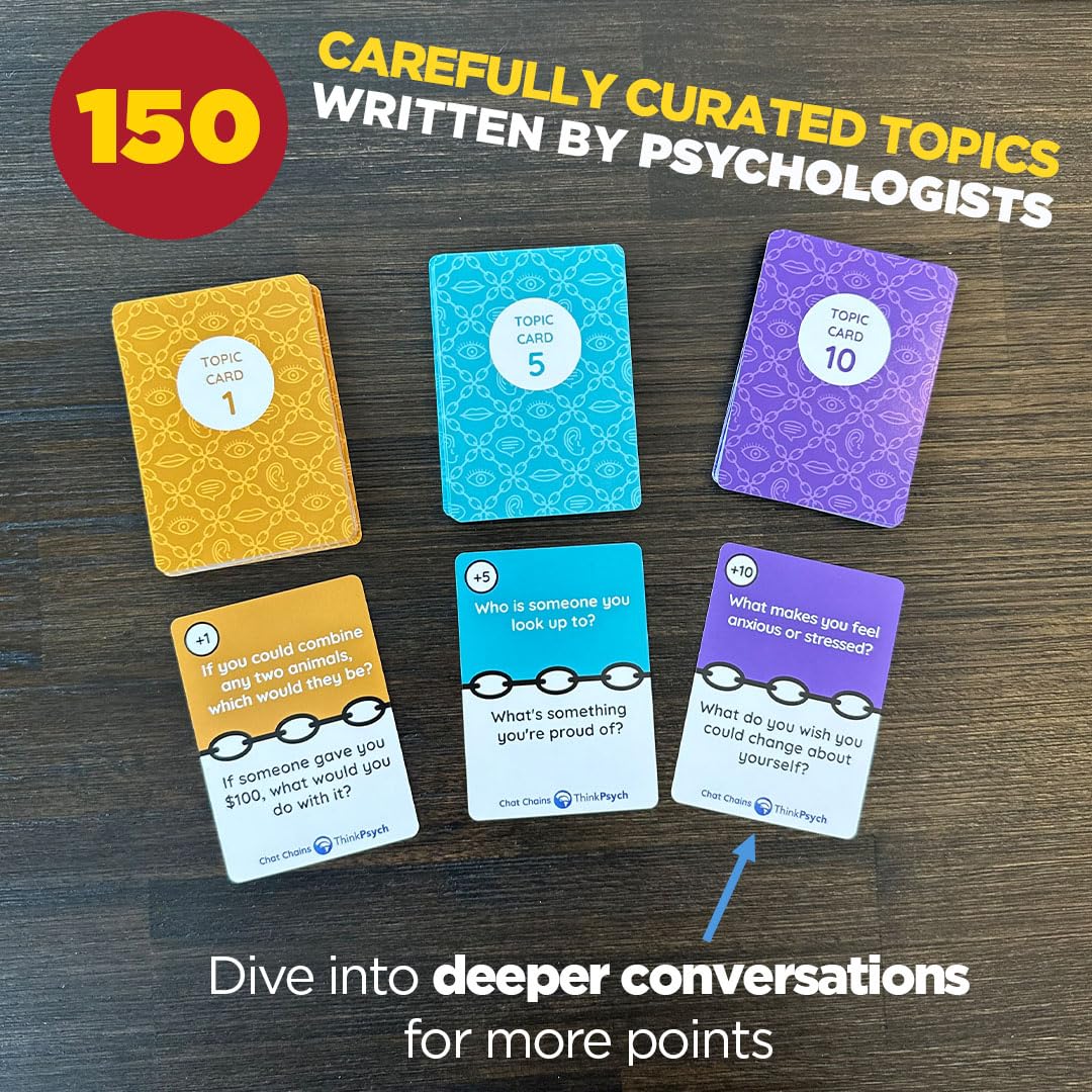 ThinkPsych Chat Chains - The Game that Connects Us | Social Skills Games | Therapy Games for Teens and Kids | Ages 8-99 | Therapy Conversation Cards |