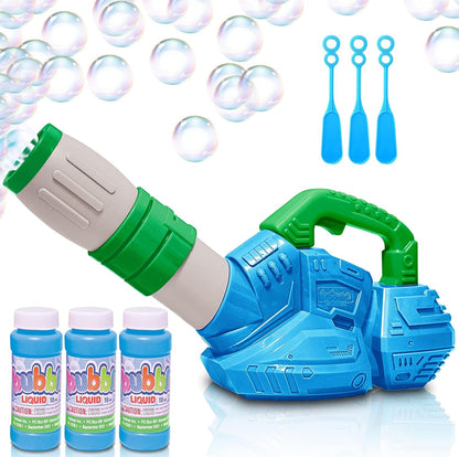 ArtCreativity Bubble Leaf Blower for Toddlers, with 3 Bottles of Bubble Solution and 3 Wands, Fun Bubbles Blowing Machine Toys for Kids, Great