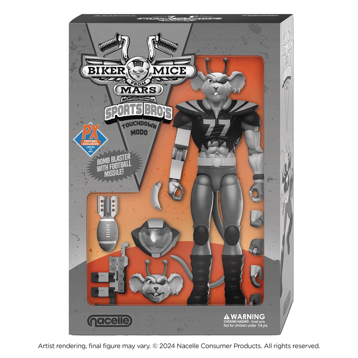 Biker Mice from Mars: The Sports Bro’s Modo (Black & White Version) Previews Exclusive Action Figure