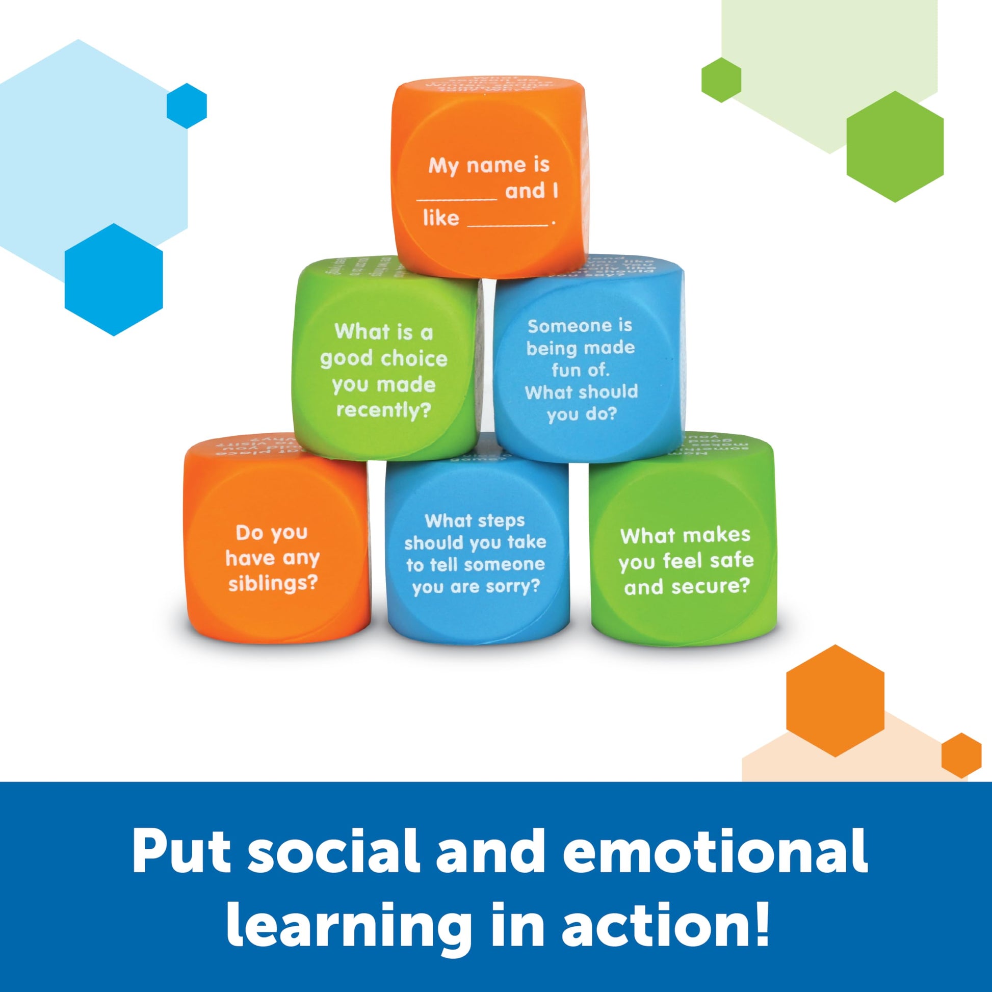 Learning Resources Let's Talk Cubes - Social Emotional Activities, Speech Therapy Materials, Ice Breaker, Occupational Sensory Gifts For Boys
