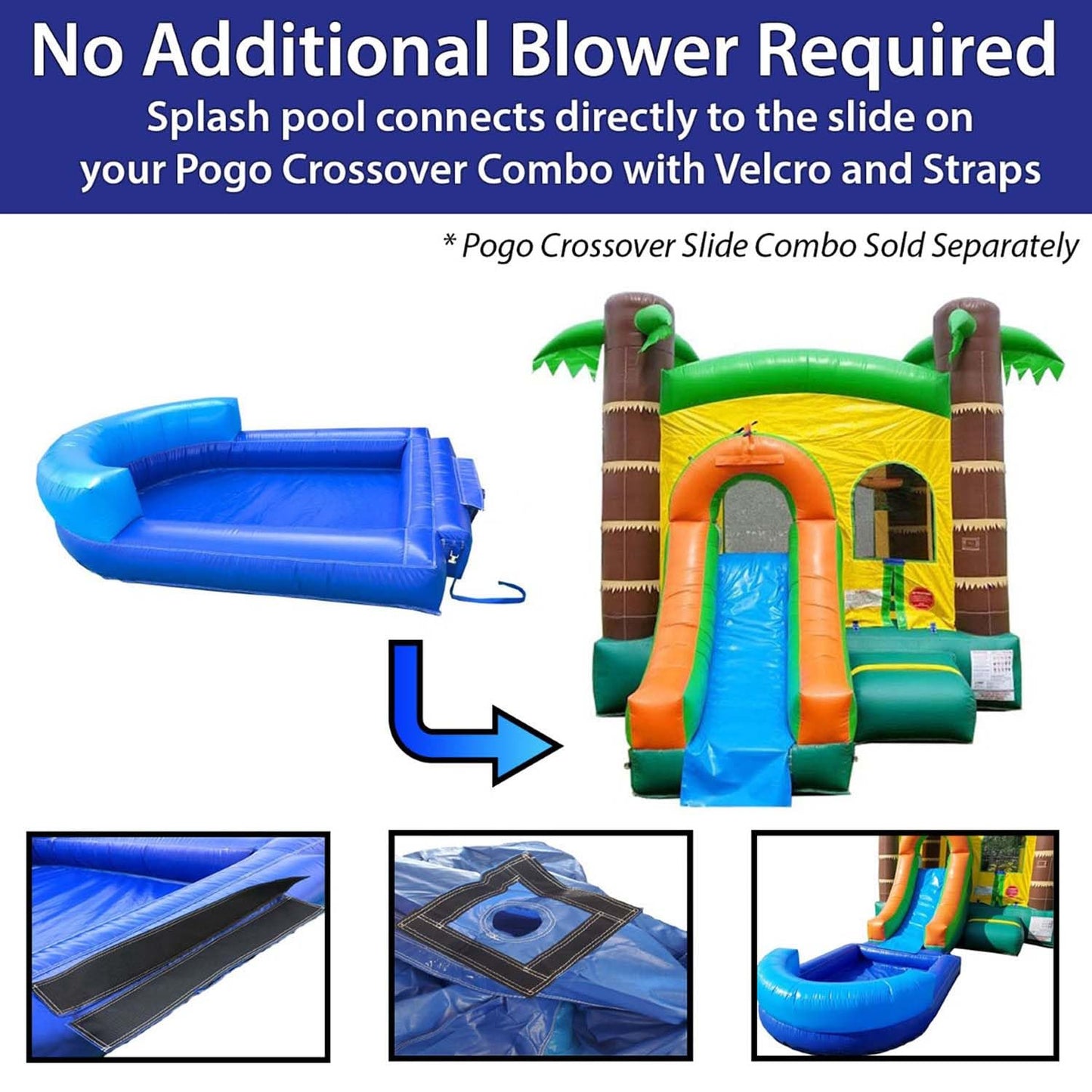 Pogo Crossover Inflatable Pool Attachment for Bounce House Slide Combos