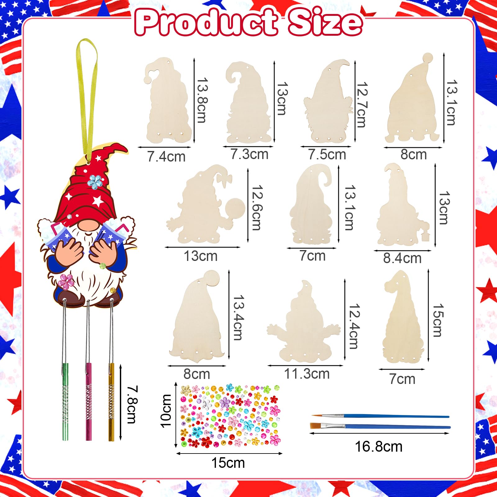 ZEELONA 10 Pack 4th July Crafts DIY Patriotic Arts and Crafts