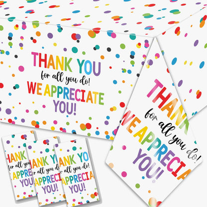 Appreciation Decorations,Thank You Tablecloth 3pcs We Appreciate You Table Covers Waterproof Employee Appreciation Table Cloths for Volunteer
