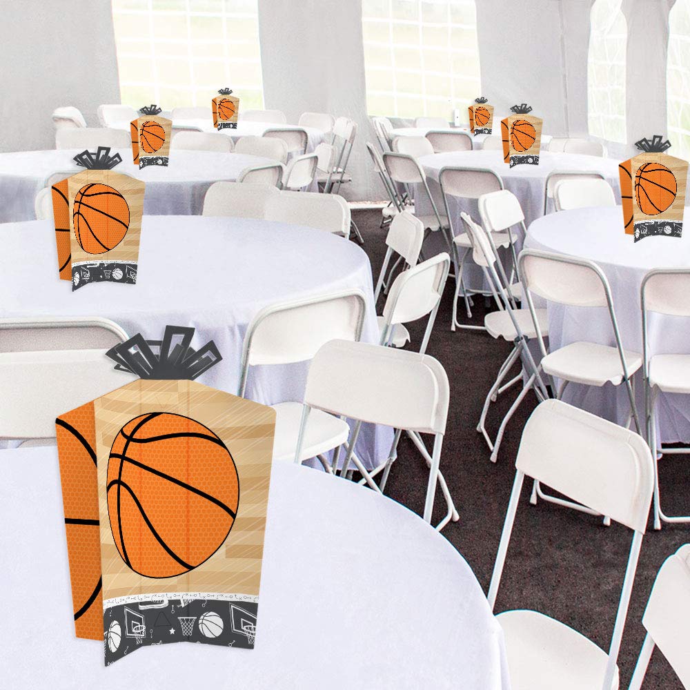 Big Dot of Happiness Nothin’ but Net - Basketball - Table Decorations - Baby Shower or Birthday Party Fold and Flare Centerpieces - 10 Count