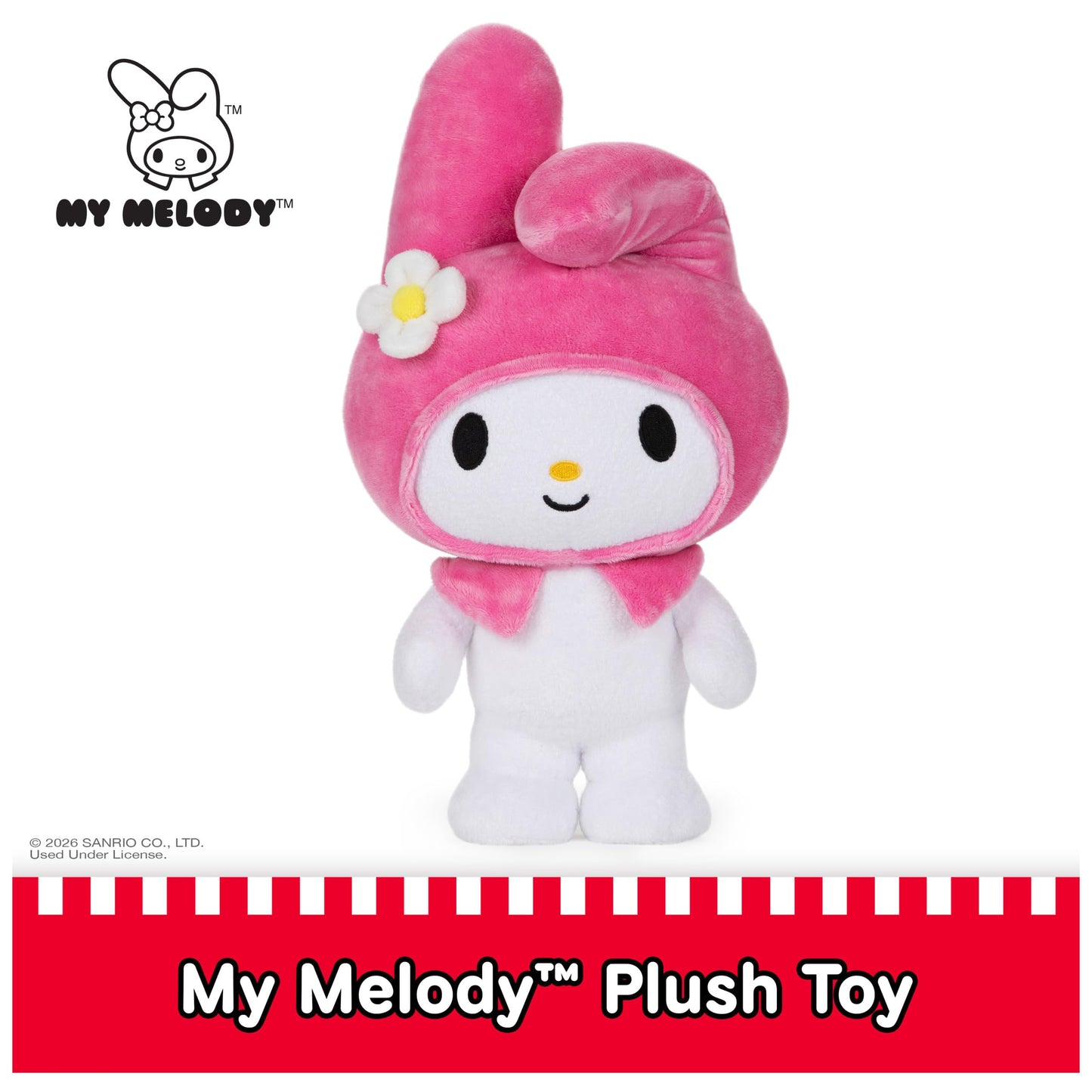 GUND Sanrio Hello Kitty My Melody Plush, Premium Stuffed Animal for Ages 1 and Up, 9.5”, Pink/White