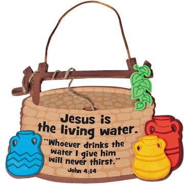Fun Express Jesus is The Living Water Sign Craft Kit - Set of 12 Sunday School Crafts for Kids | Christian Bible VBS Vacation Bible School Supplies |
