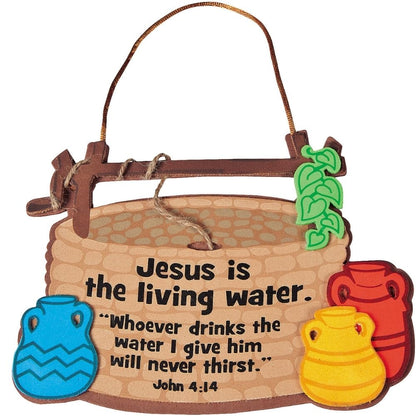 Fun Express Jesus is The Living Water Sign Craft Kit - Set of 12 Sunday School Crafts for Kids | Christian Bible VBS Vacation Bible School Supplies |