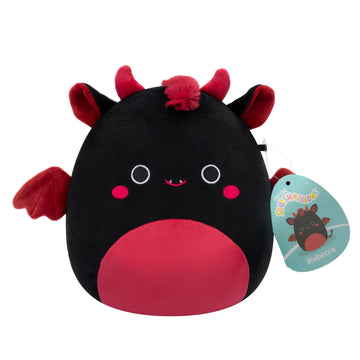 Squishmallows Rebecca The Black Jersey Devil Vampire Bat 7.5" Collectible Soft & Squishy Food Stuffed - Add to Your Squad - Gift for Kids, Girls