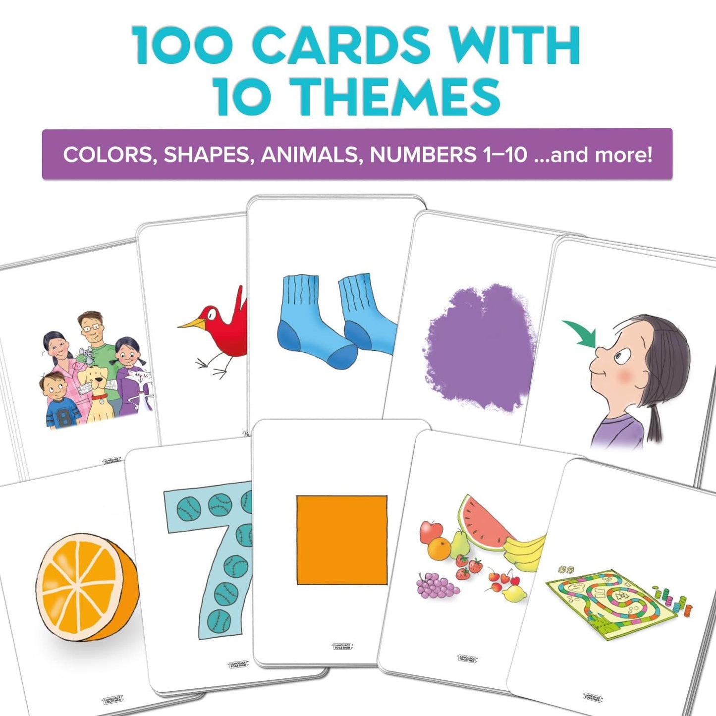 Spanish Flash Cards for Kids: 100 First Spanish Words with Online Audio - Learn Colors, Shapes, Numbers 1-10, Animals and More Beginner, Everyday
