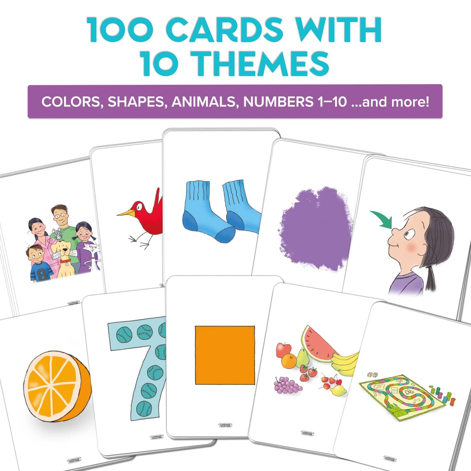 Spanish Flash Cards for Kids: 100 First Spanish Words with Online Audio - Learn Colors, Shapes, Numbers 1-10, Animals and More Beginner, Everyday