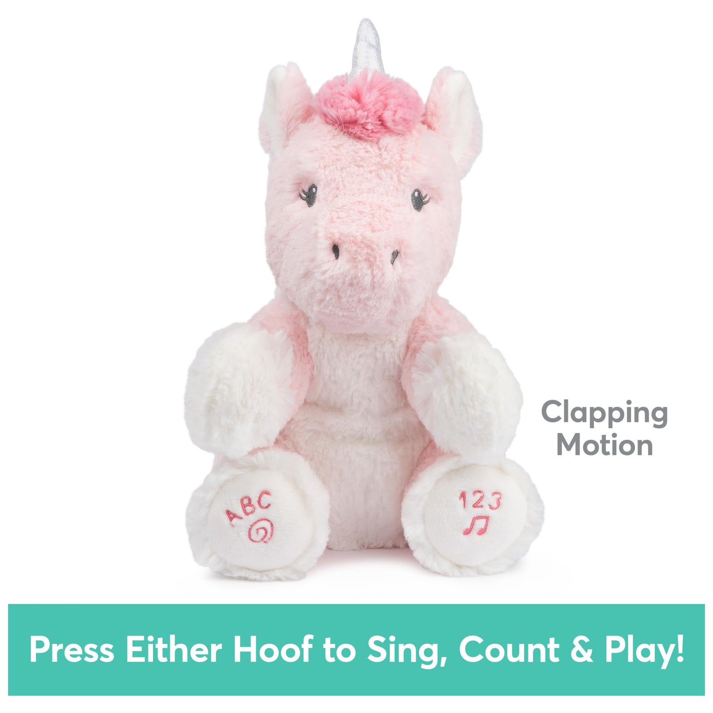 GUND Baby Alora Unicorn 11” Animated Plush, Sings ABCs Song and 123 Songs