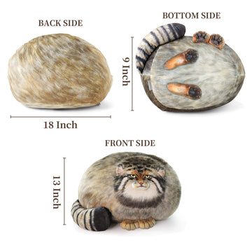 Pallas Cat Stuffed Animal, 45cm/18inch Steppe Cat Plush Cute Plushies for Girls,Kitten Soft Plush Throw Pillow Doll Big Plush Toy Decoration Doll Gift