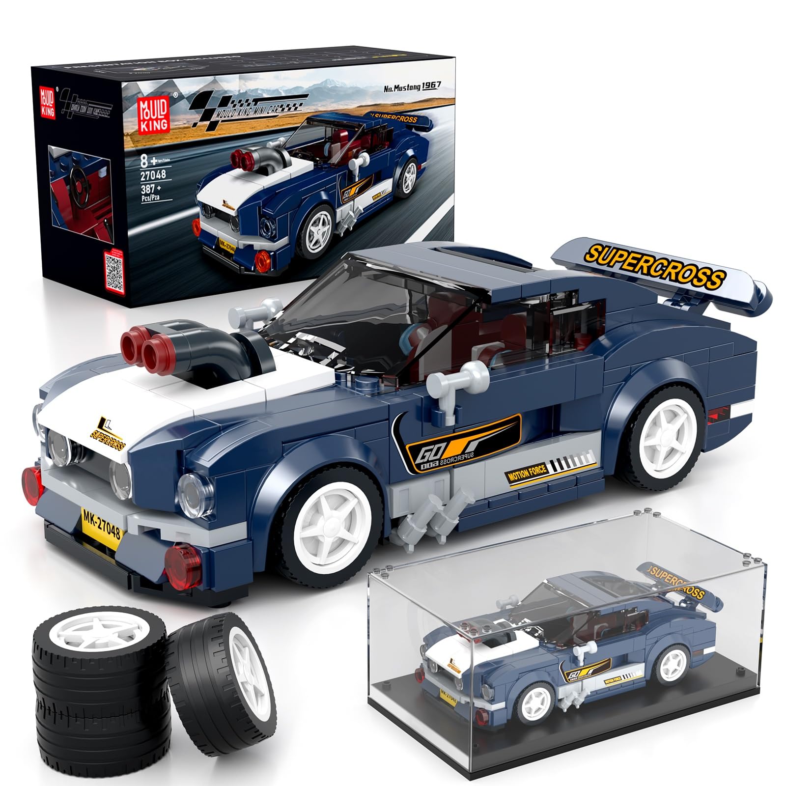 Mould King 1967 Classic Sports Car Building Kits, MOC Racing Car Toys Model, Vehicle Blocks Set Suitable for Boys to Build, House Decoration Gifts