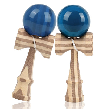 RQN Professional Bamboo Kendama 2 Pack - Full Size Wood Japanese Ball and Cup Toy, Hand-Eye Coordination Trainer & Mindful Gift, Extra String Included