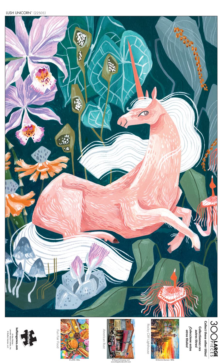 Buffalo Games - Rae Ritchie - Lush Unicorn - 300 Piece Jigsaw Puzzle for Adults -Challenging Puzzle Perfect for Game Nights - Finished Size is 21.25 x