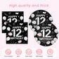 41Pcs 12th Birthday Decorations for Boys Girls,Black Bruh Im Happy 12 Birthday Tableware Set Include Black Plates and Napkins Party Supplies with 12