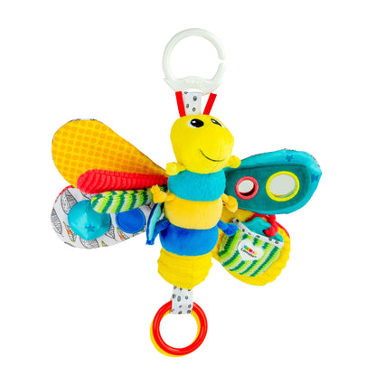 Lamaze Clip On Car Seat and Stroller Toy - Freddie the Firefly - Includes Lady Bug Teether - High Contrast Sensory Crinkle Toys for Babies - Infant