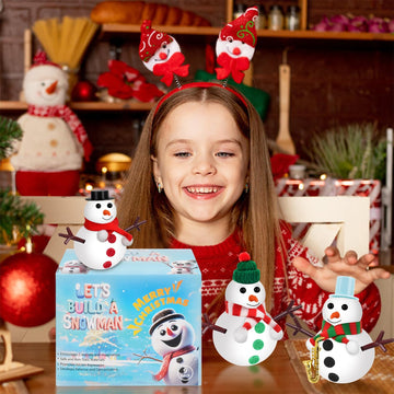 Stocking Stuffers for Kids Teen Boys Girls - 9 Pack Build Snowman Kit Christmas Crafts Gifts for Kids Creative Air Dry Modeling Clay Xmas Gift