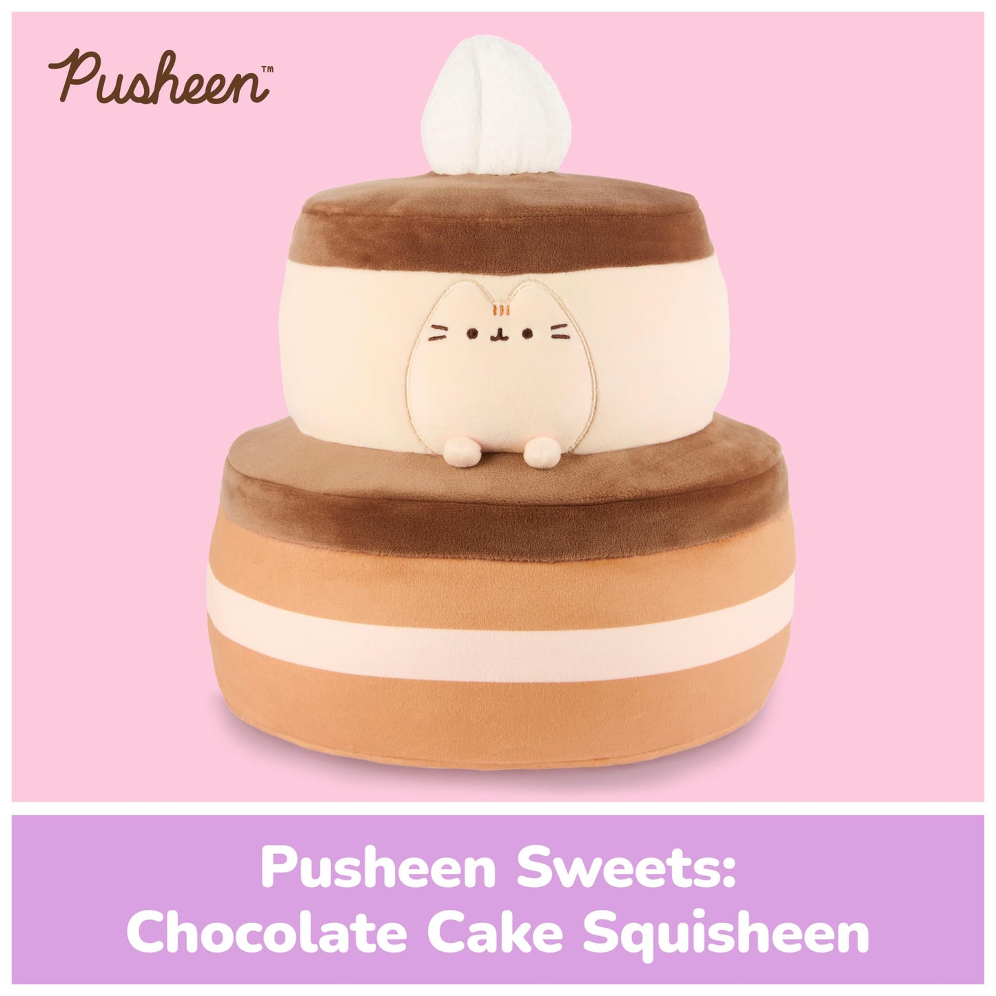 GUND Pusheen Chocolate Cake Squisheen 11-Inch Squishy Plush Toy; Ages 8+