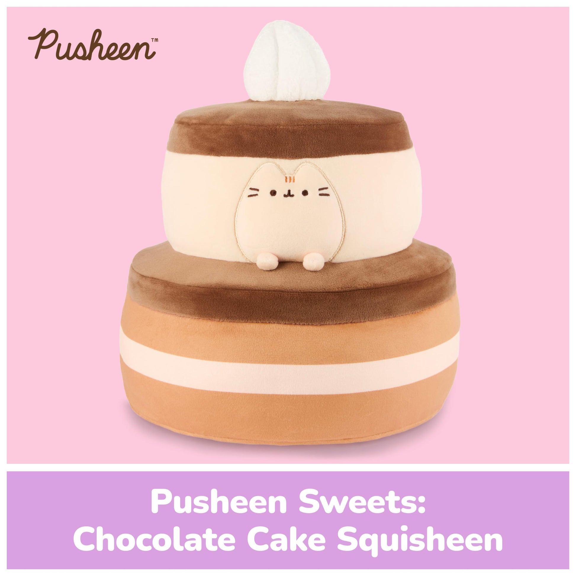 GUND Pusheen Chocolate Cake Squisheen 11-Inch Squishy Plush Toy; Ages 8+