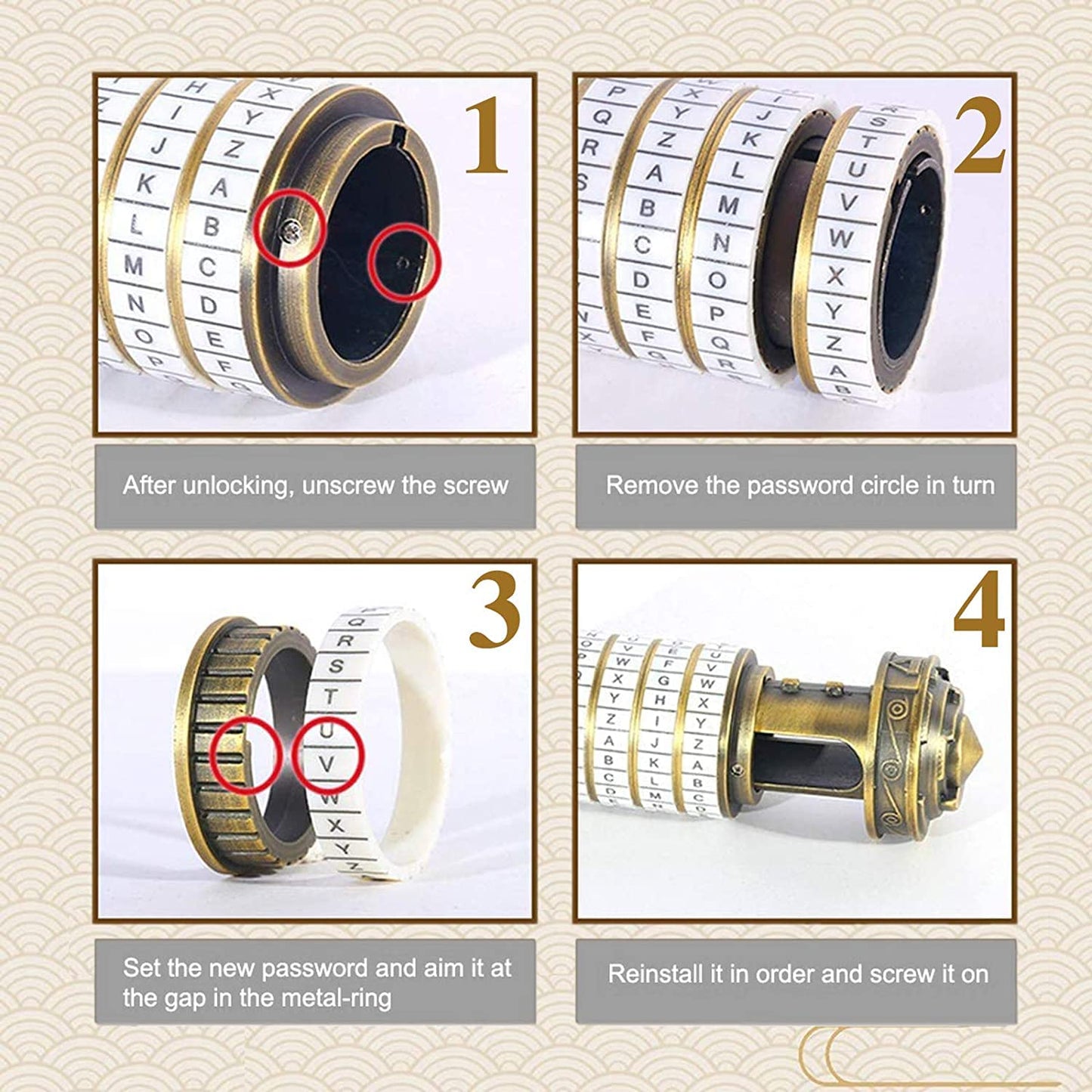 WHRMQ The Mini Da Vinci Code Cryptex Lock,Revomaze,Toy Interesting Gifts for Her or Him to All Festivals Occasions Such as Birthday or The Other