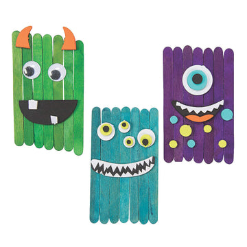 Crazy Eye Monster Craft Stick Craft Kit -12 - Crafts for Kids and Fun Home Activities