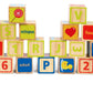 Hape Wooden 26 Pcs Alphabet and Numbers Stacking Blocks with Pictures| Educational Preschool Learning Toys for Toddlers