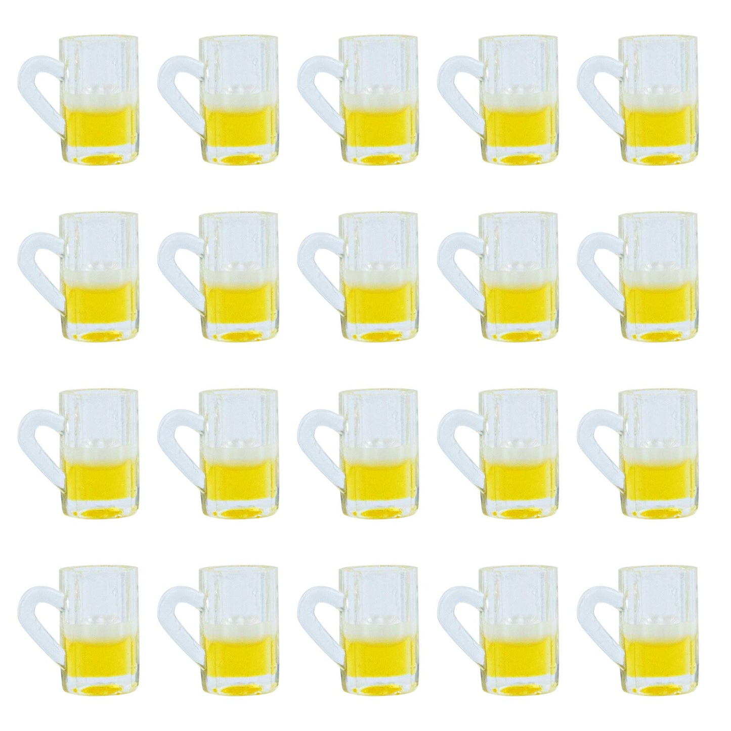AUEAR, Lovely Mini Plastic Beer Cup Mug Model Mugs Miniature Cups for Accessories (20 Pieces)