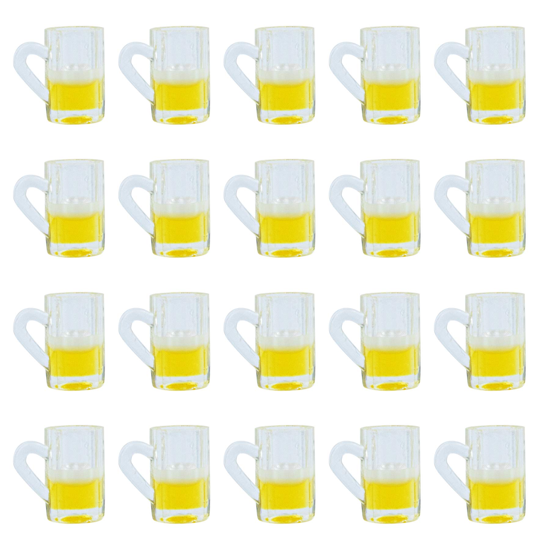 AUEAR, Lovely Mini Plastic Beer Cup Mug Model Mugs Miniature Cups for Accessories (20 Pieces)