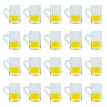 AUEAR, Lovely Mini Plastic Beer Cup Mug Model Mugs Miniature Cups for Accessories (20 Pieces)
