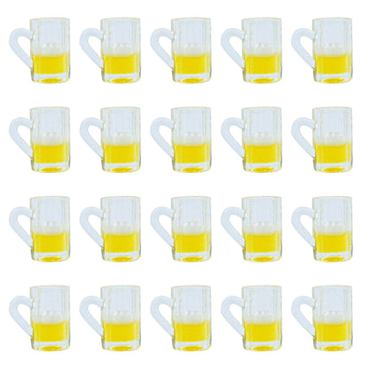 AUEAR, Lovely Mini Plastic Beer Cup Mug Model Mugs Miniature Cups for Accessories (20 Pieces)