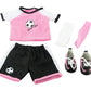 American Fashion World Pink Soccer Outfit for 18-inch Dolls| Premium Quality & Trendy Design