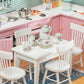 SAMCAMI Miniature Dollhouse Furniture 1 12 Scale - Doll House Furniture Toys for Dollhouse Kitchen - Wooden Dollhouse Furniture Set Incl Dining Table