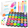 Shuttle Art Washable Finger Paint, 44 PCS with 36 Colors (1 fl oz) Toddler Paint, Paint Brushes, Palette, Non-Toxic Finger Painting for Toddlers