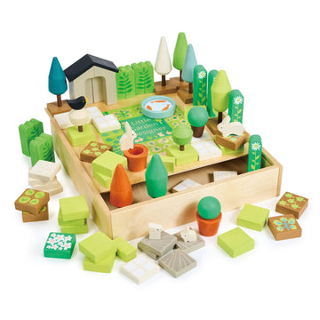 Tender Leaf Toys - Little Garden Designer - Wood Garden Building Play Set - Inspires Creativity, Encourages Role-Play and Story Invention, Educational