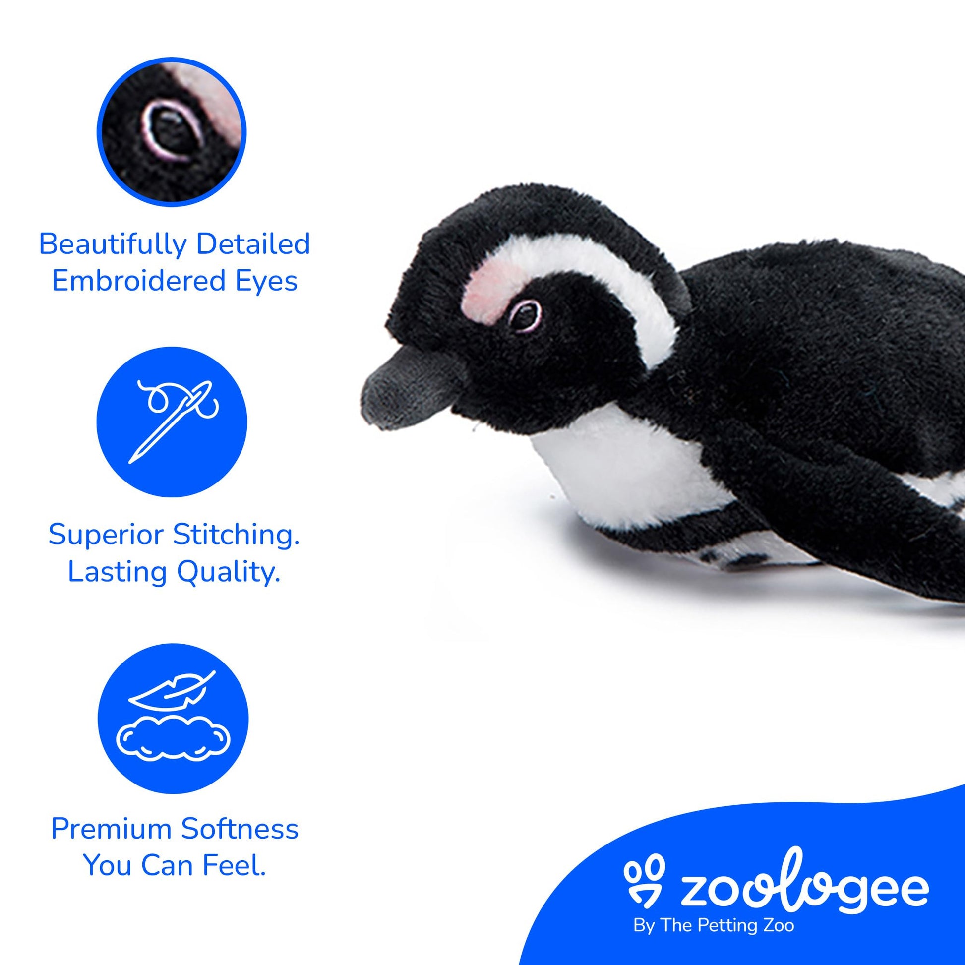 The Petting Zoo ABF Swimming Penguin Stuffed Animal Plushie, Gifts for Kids, Earth Keeperz Sealife Animals, Zoologee ABF Penguin Plush Toy, 11 inches