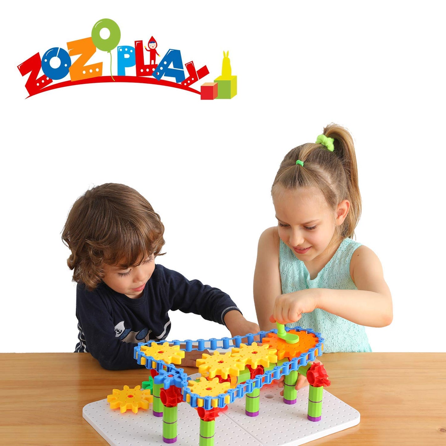 ZOZOPLAY STEM Learning Toy - 170 PCS Creative Engineering Gears & Construction Building Blocks, Kids Gears Toy Educational Set for Boys and Girls Ages